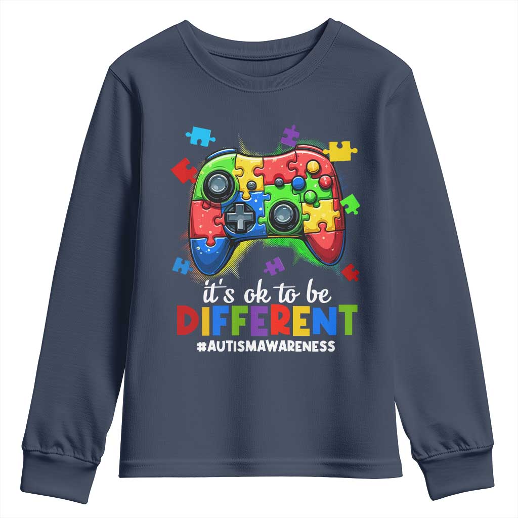 Video Game Autism Support Youth Sweatshirt It's Ok To Be Different Kids