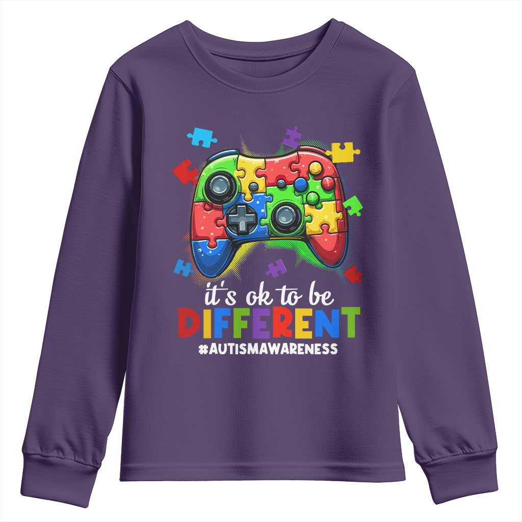 Video Game Autism Support Youth Sweatshirt It's Ok To Be Different Kids