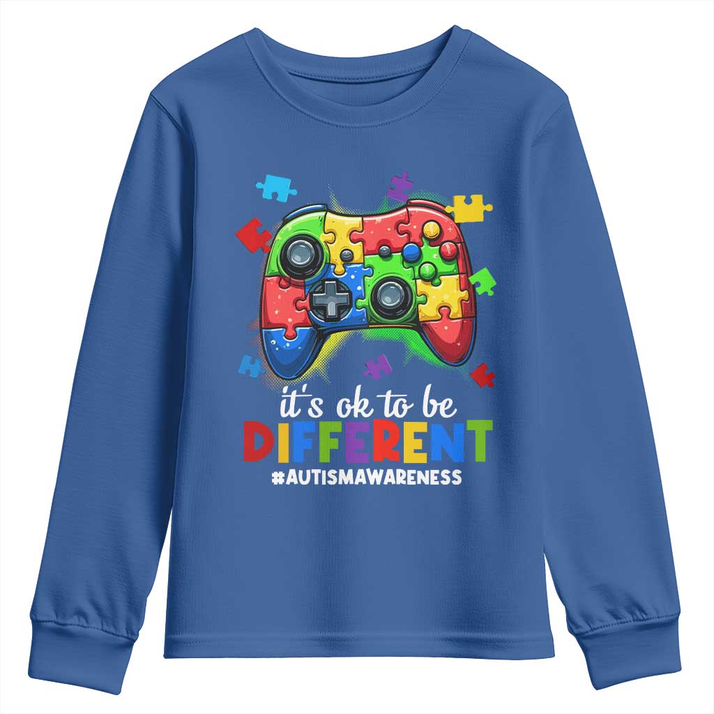 Video Game Autism Support Youth Sweatshirt It's Ok To Be Different Kids