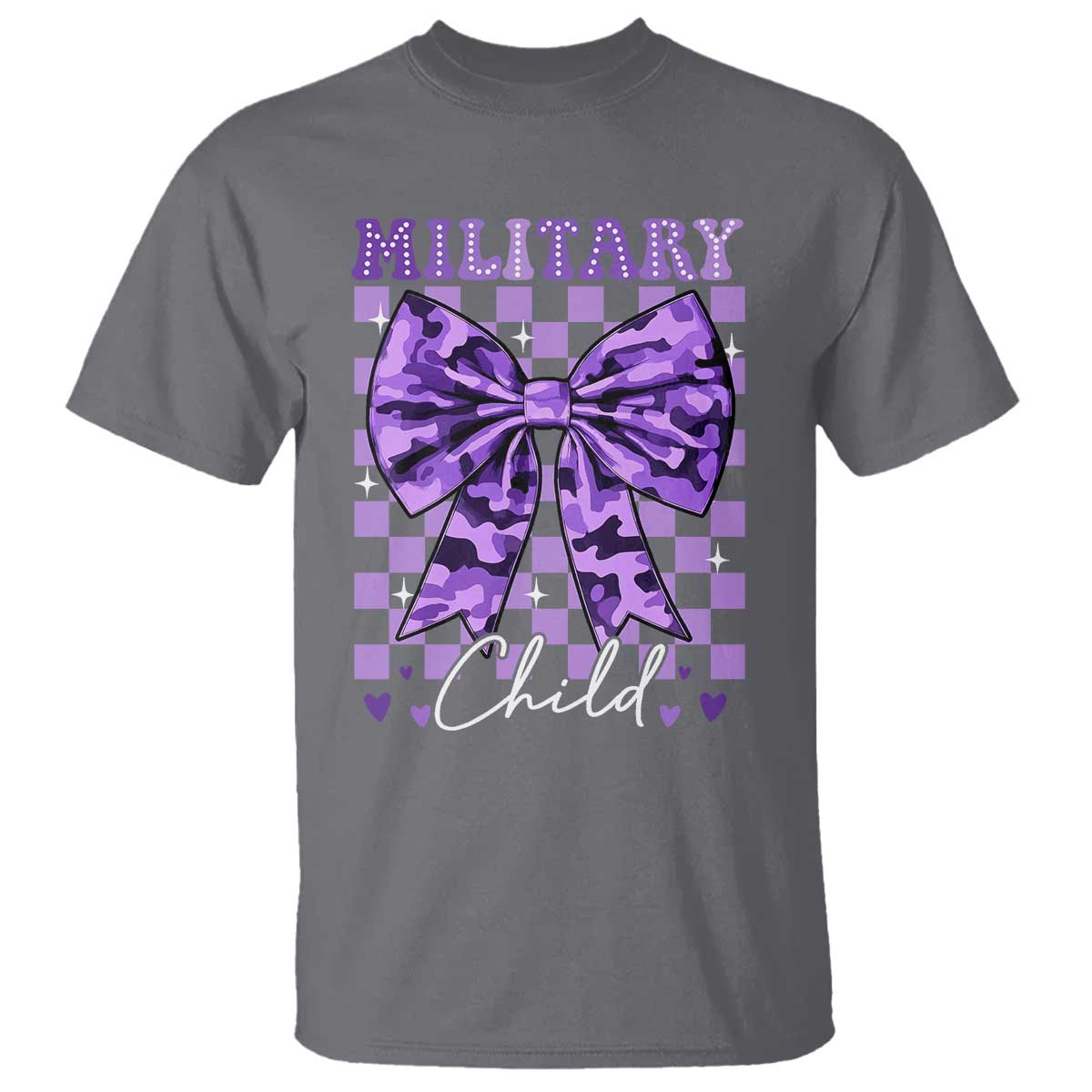 military-child-coquette-bow-t-shirt-purple-up-camo