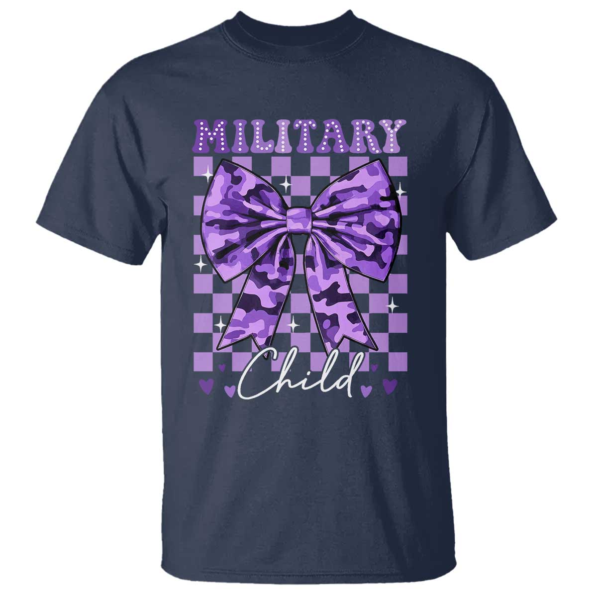 military-child-coquette-bow-t-shirt-purple-up-camo