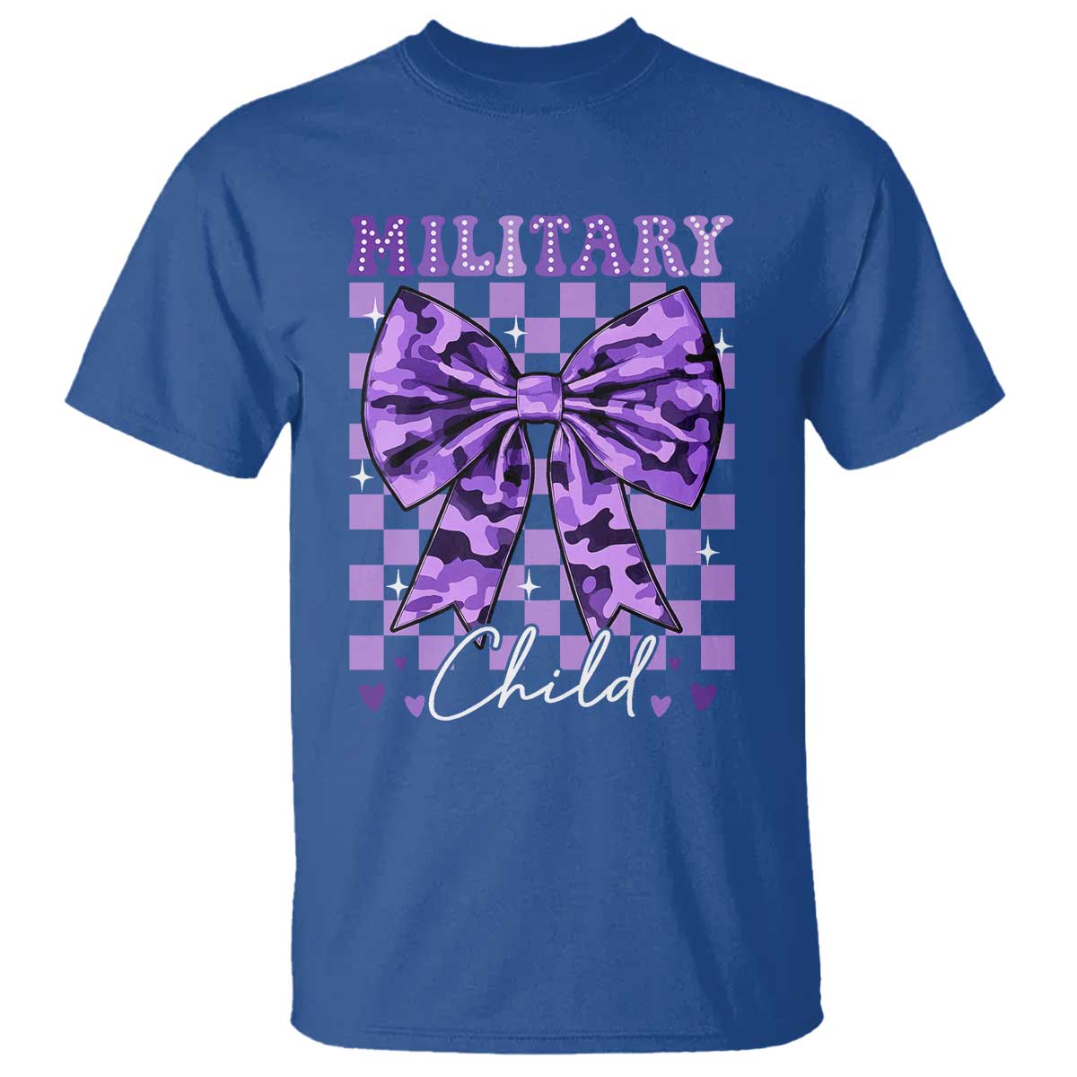 military-child-coquette-bow-t-shirt-purple-up-camo