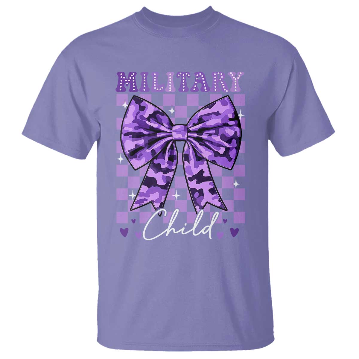 military-child-coquette-bow-t-shirt-purple-up-camo