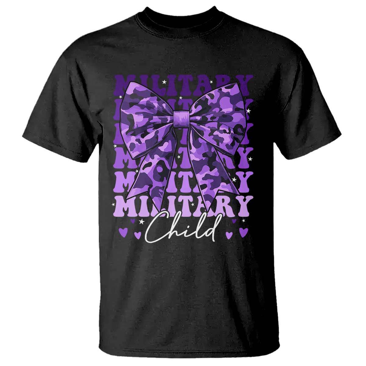 military-child-coquette-bow-t-shirt-purple-up-camo-kids-girls