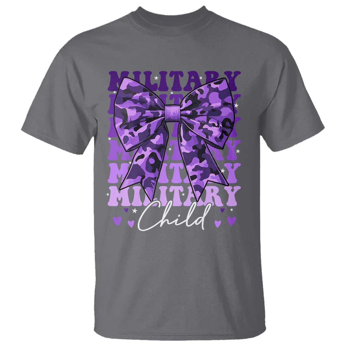 military-child-coquette-bow-t-shirt-purple-up-camo-kids-girls