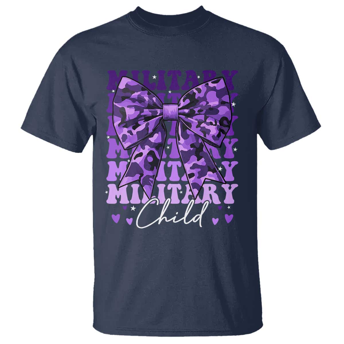 military-child-coquette-bow-t-shirt-purple-up-camo-kids-girls