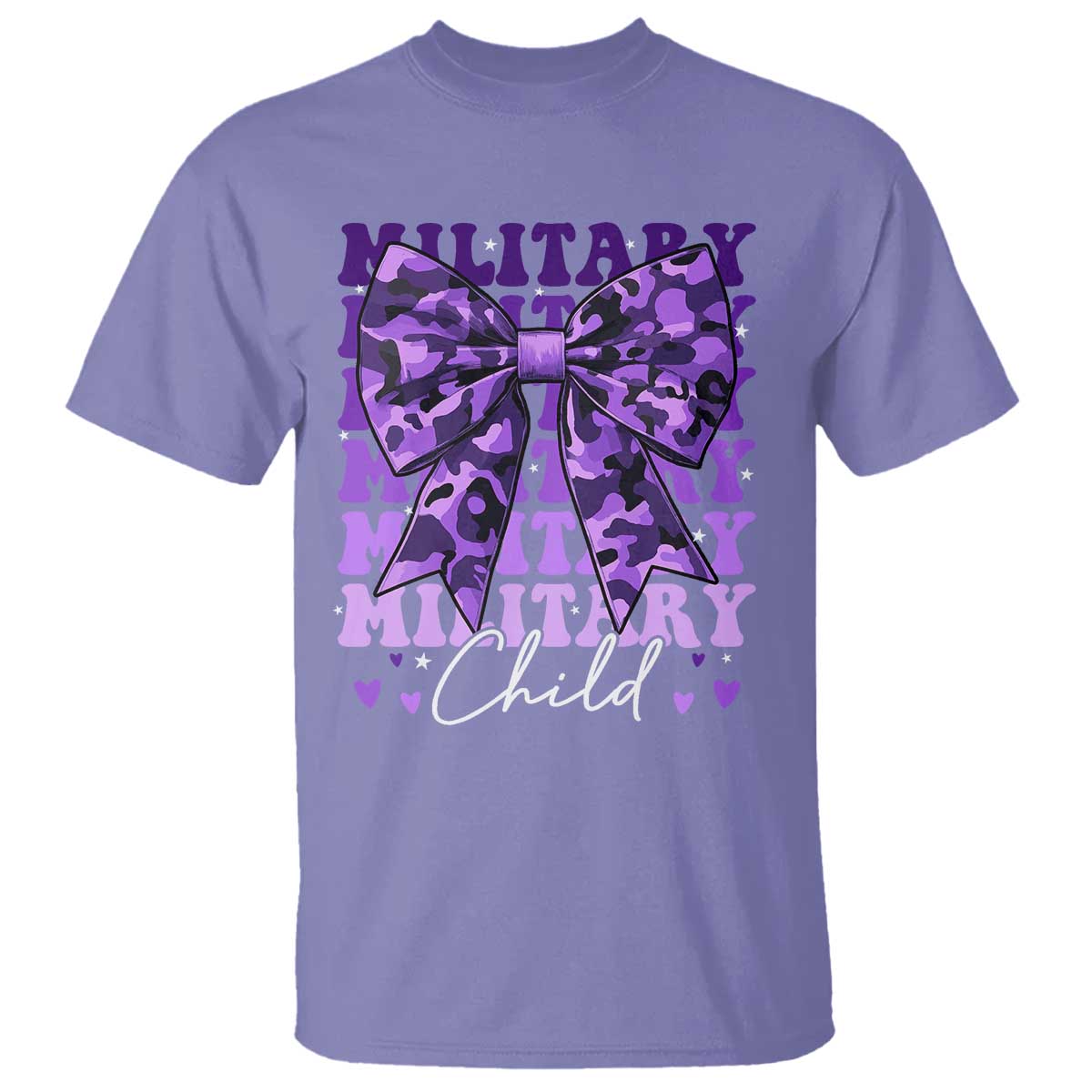 military-child-coquette-bow-t-shirt-purple-up-camo-kids-girls