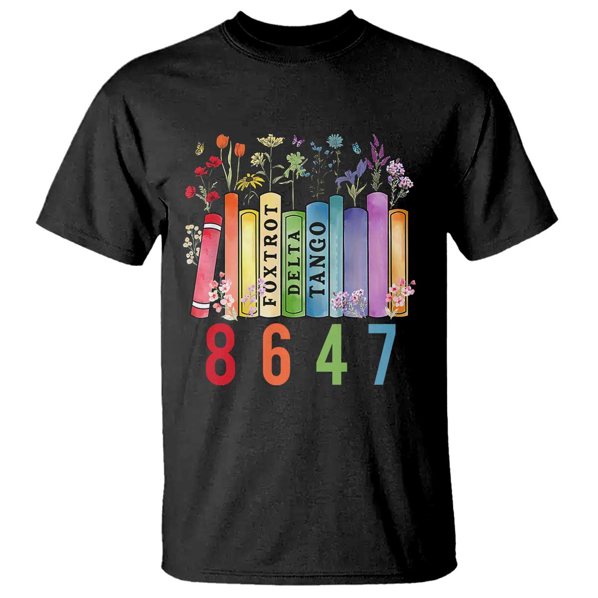 retro-8647-t-shirt-foxtrots-delta-tangos-book-flower
