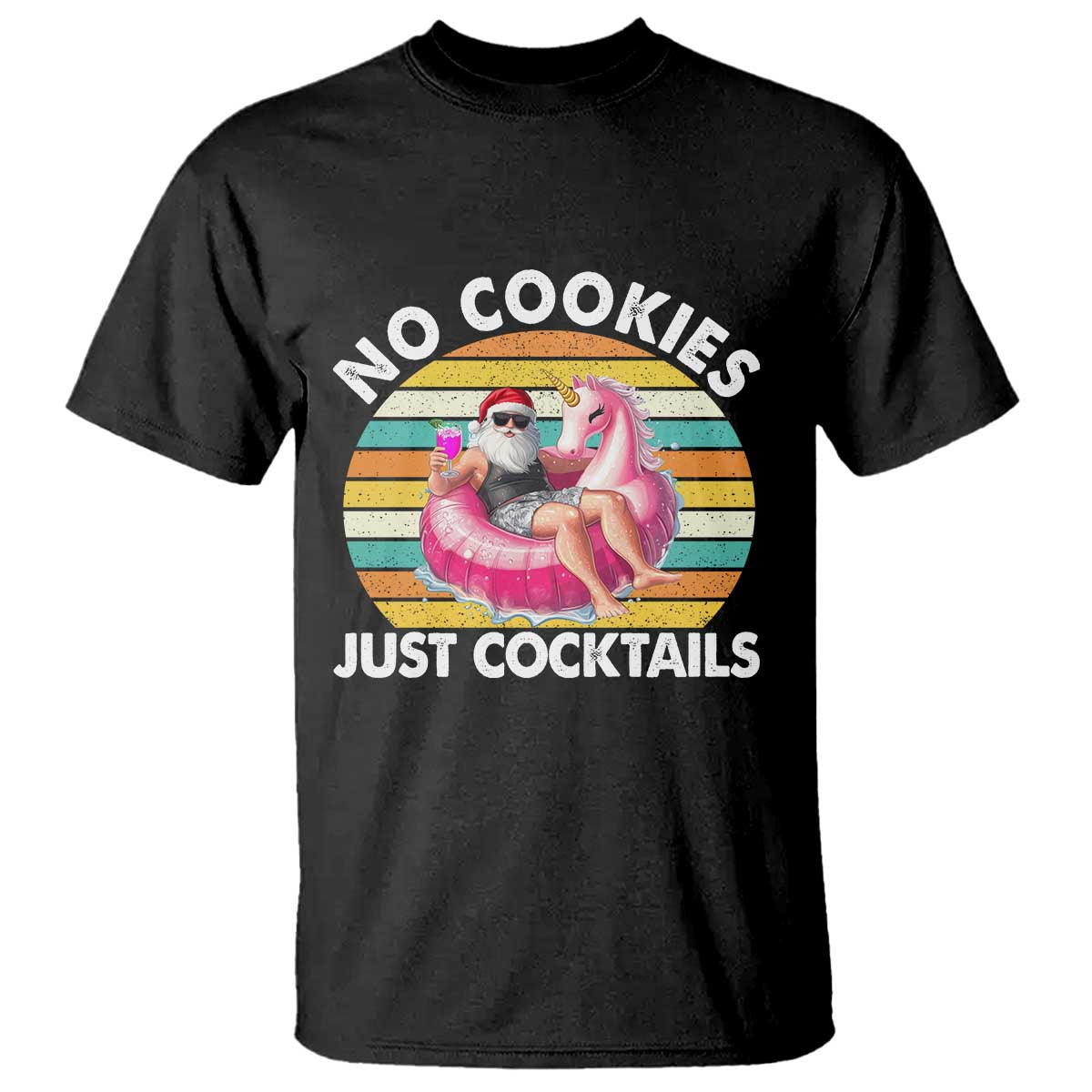 santa-christmas-in-july-t-shirt-no-cookies-just-cocktails-flamingo-summer-beach-hawaii