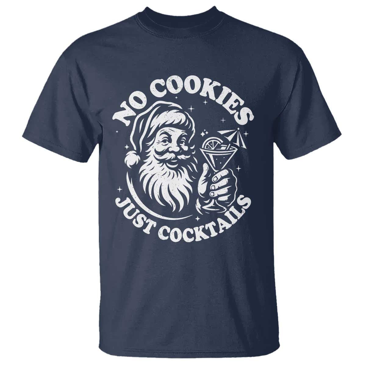 funny-santa-christmas-in-july-t-shirt-no-cookies-just-cocktails-summer-xmas