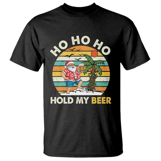 christmas-in-july-santa-ho-ho-hold-my-beer-t-shirt-summer-beach-hawaii-santa-usa-flag