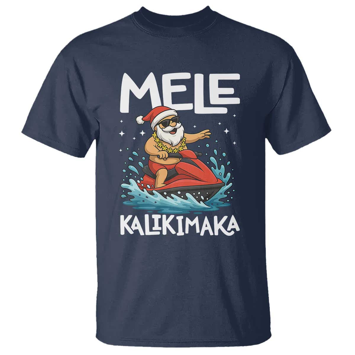 mele-kalikimaka-hawaiian-christmas-t-shirt-funny-santa-jet-ski-summer-beach-xmas-in-july