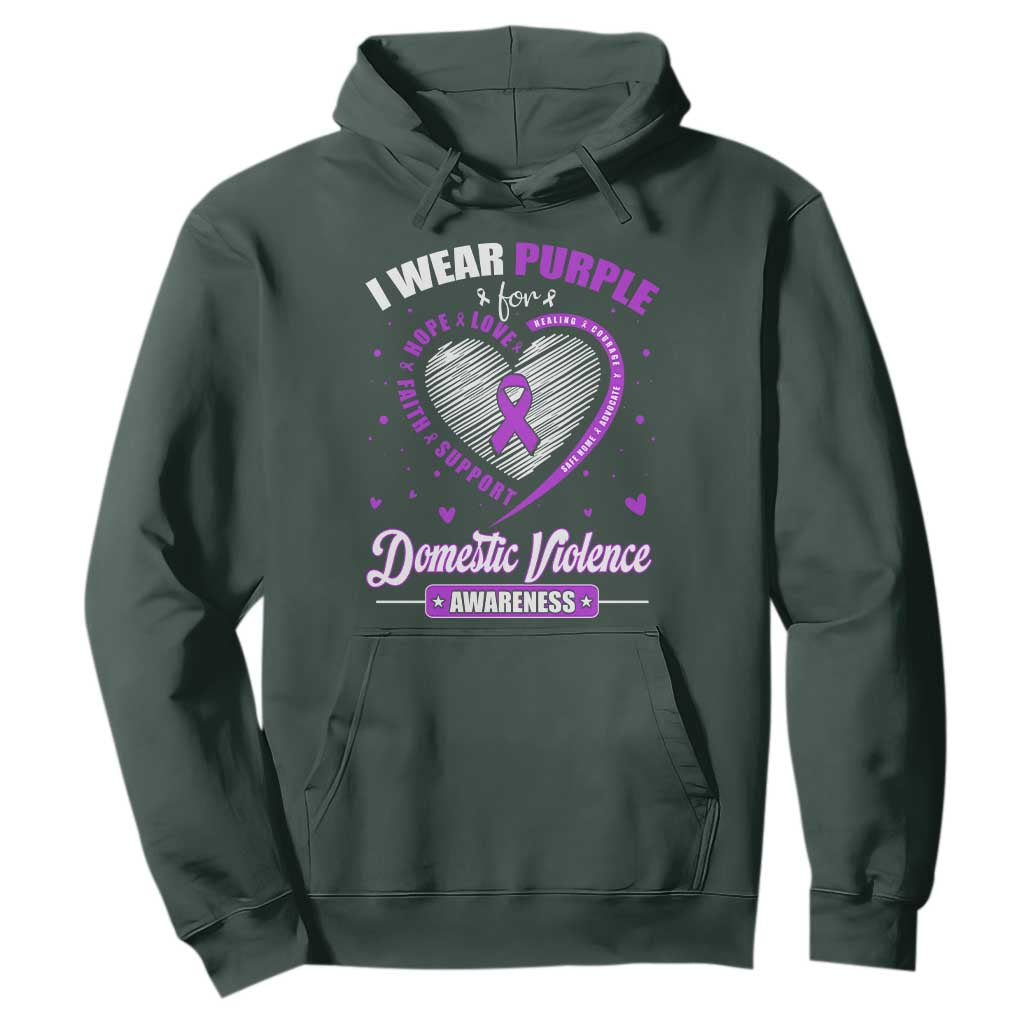 Domestic Violence Prevention Hoodie Purple Ribbon Support Survivor