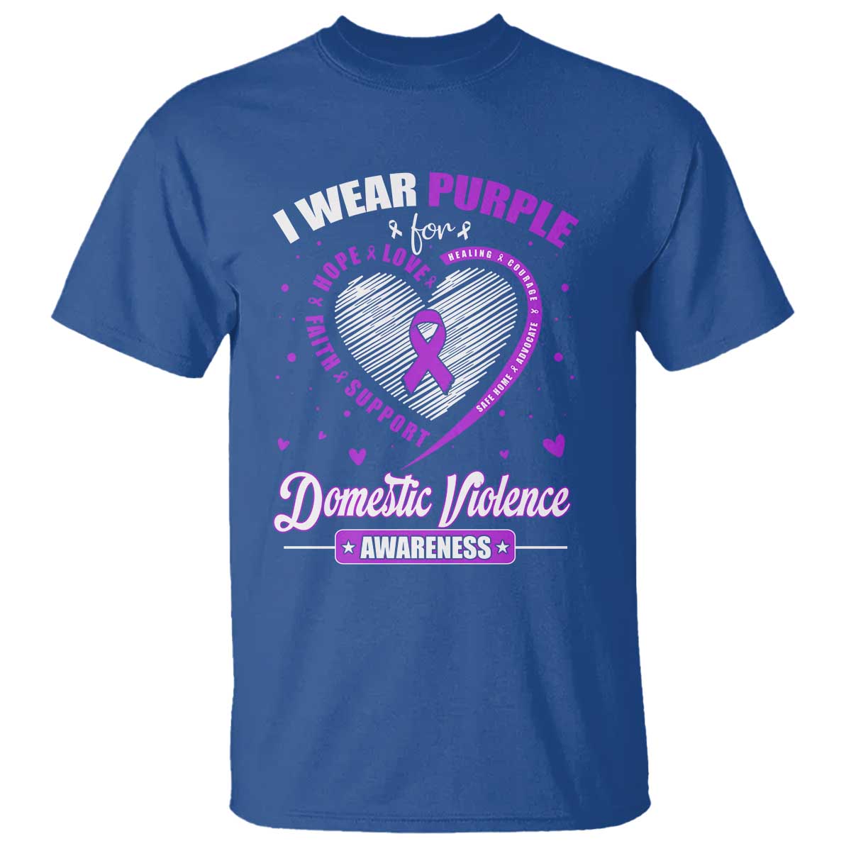 Domestic Violence Prevention T Shirt Purple Ribbon Support Survivor