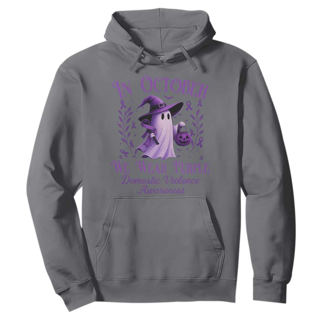 Domestic Violence Prevention Hoodie Halloween October Wear Purple Ghost Support Squad