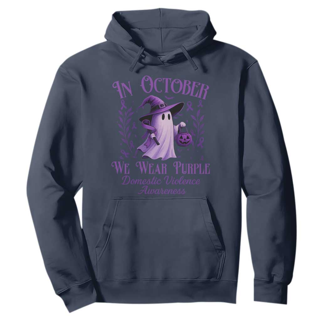 Domestic Violence Prevention Hoodie Halloween October Wear Purple Ghost Support Squad
