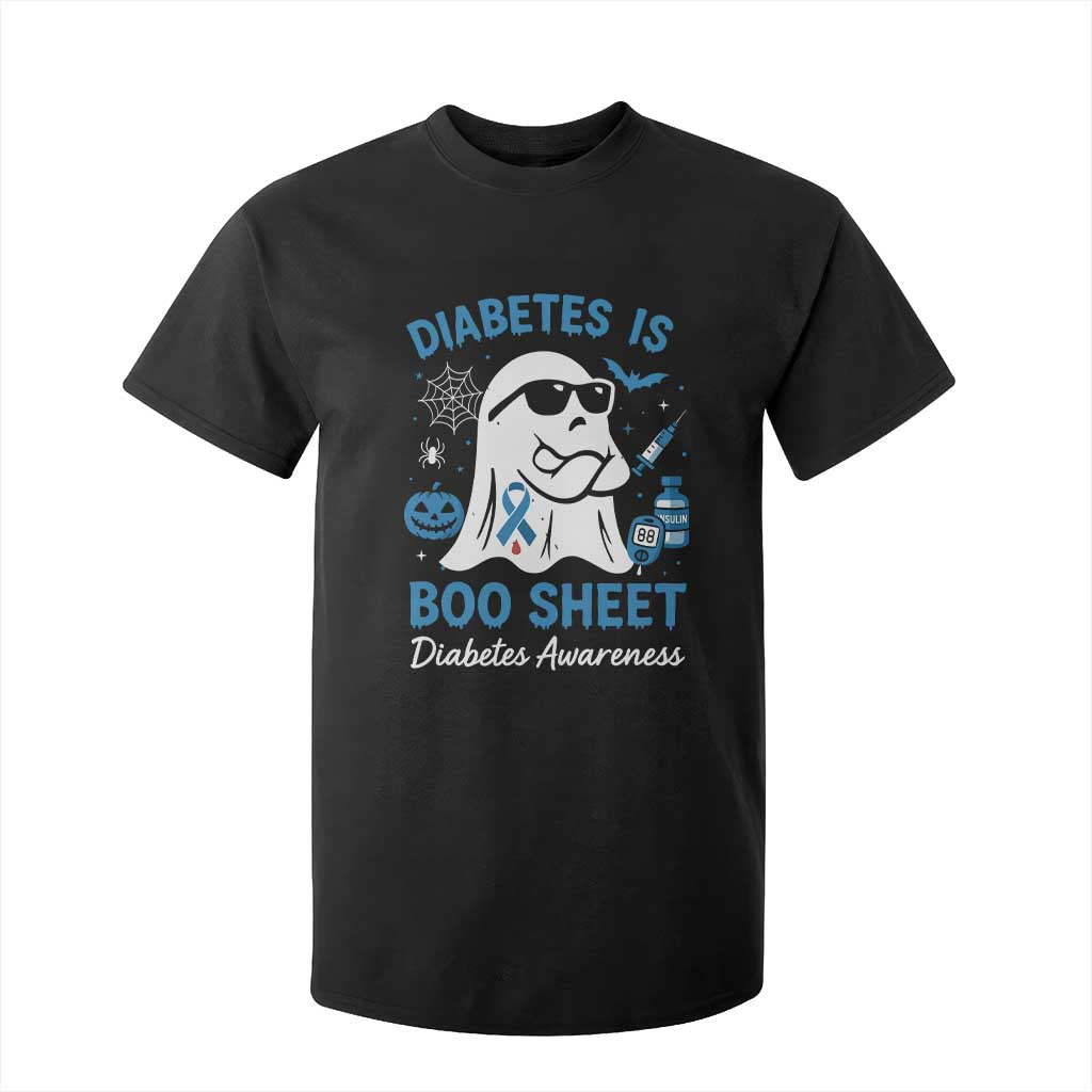 Diabetes is Boo Sheet T Shirt For Kid Funny Halloween Ghost Diabetes Type 1 2 Support