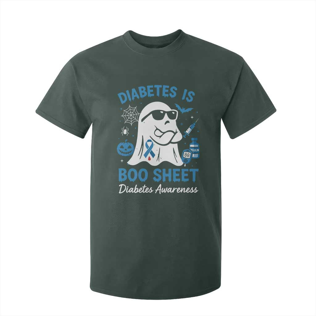 Diabetes is Boo Sheet T Shirt For Kid Funny Halloween Ghost Diabetes Type 1 2 Support