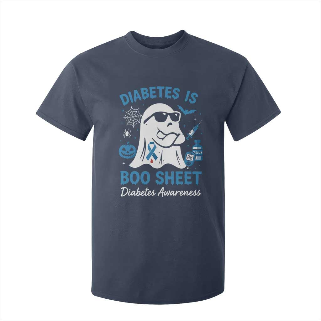 Diabetes is Boo Sheet T Shirt For Kid Funny Halloween Ghost Diabetes Type 1 2 Support