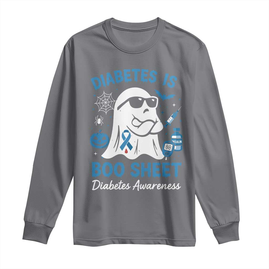 Diabetes is Boo Sheet Long Sleeve Shirt Funny Halloween Ghost Diabetes Type 1 2 Support