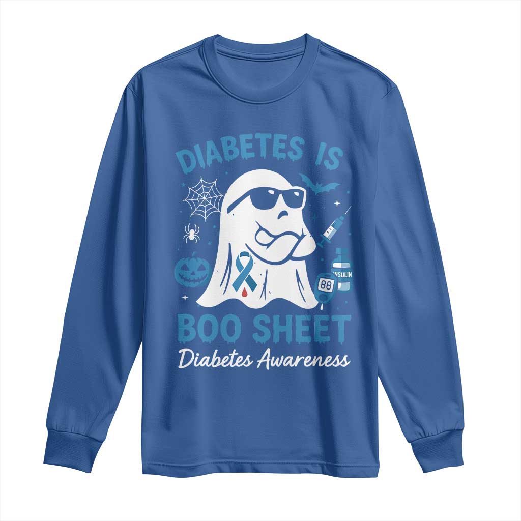 Diabetes is Boo Sheet Long Sleeve Shirt Funny Halloween Ghost Diabetes Type 1 2 Support
