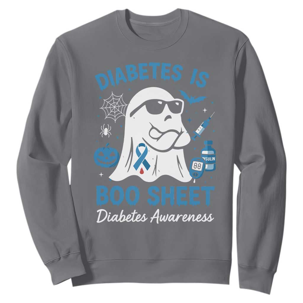 Diabetes is Boo Sheet Sweatshirt Funny Halloween Ghost Diabetes Type 1 2 Support