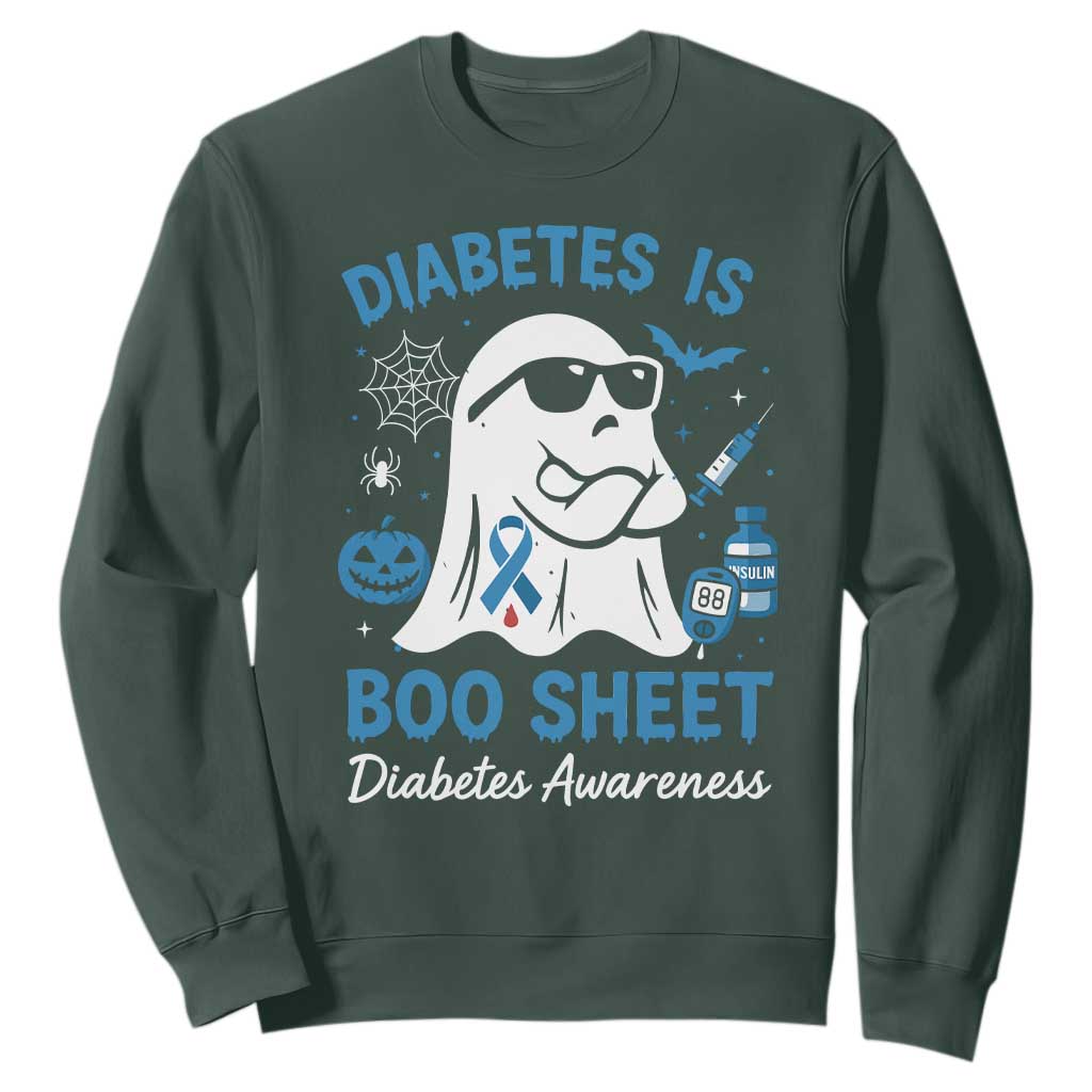 Diabetes is Boo Sheet Sweatshirt Funny Halloween Ghost Diabetes Type 1 2 Support