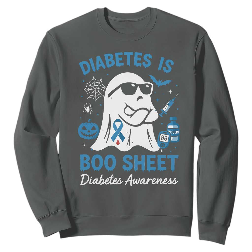 Diabetes is Boo Sheet Sweatshirt Funny Halloween Ghost Diabetes Type 1 2 Support
