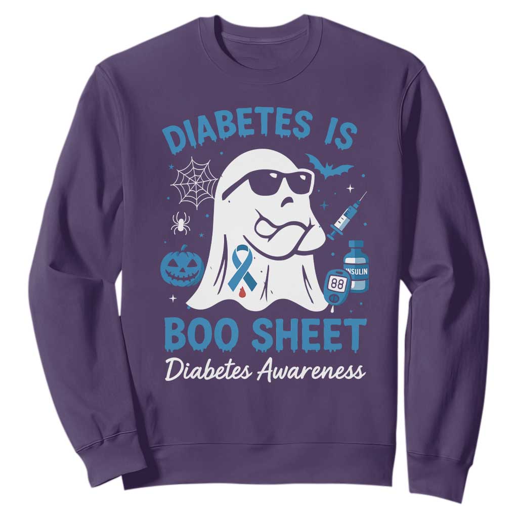 Diabetes is Boo Sheet Sweatshirt Funny Halloween Ghost Diabetes Type 1 2 Support