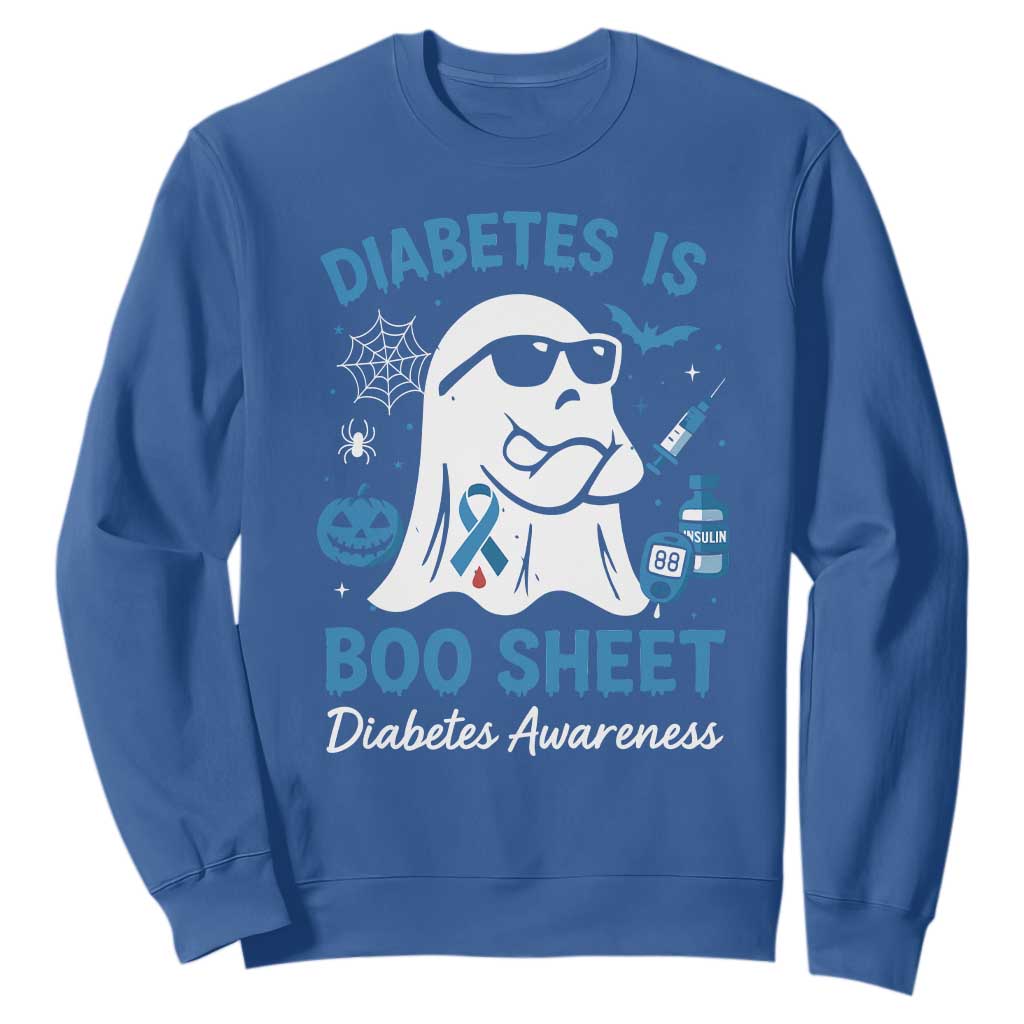 Diabetes is Boo Sheet Sweatshirt Funny Halloween Ghost Diabetes Type 1 2 Support