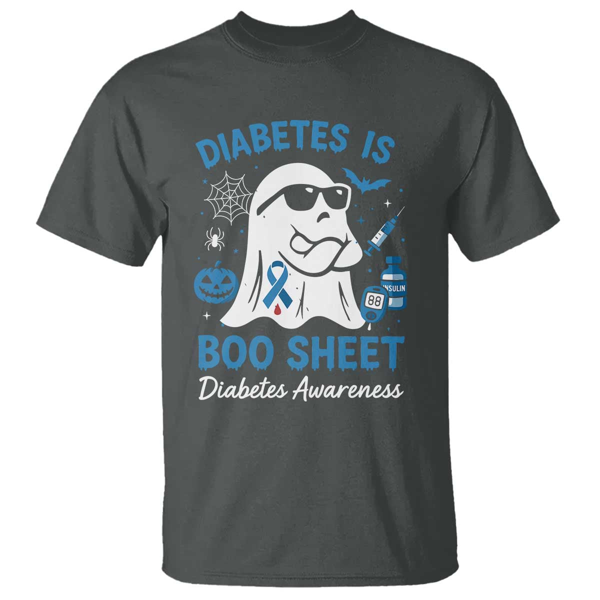 Diabetes is Boo Sheet T Shirt Funny Halloween Ghost Diabetes Type 1 2 Support