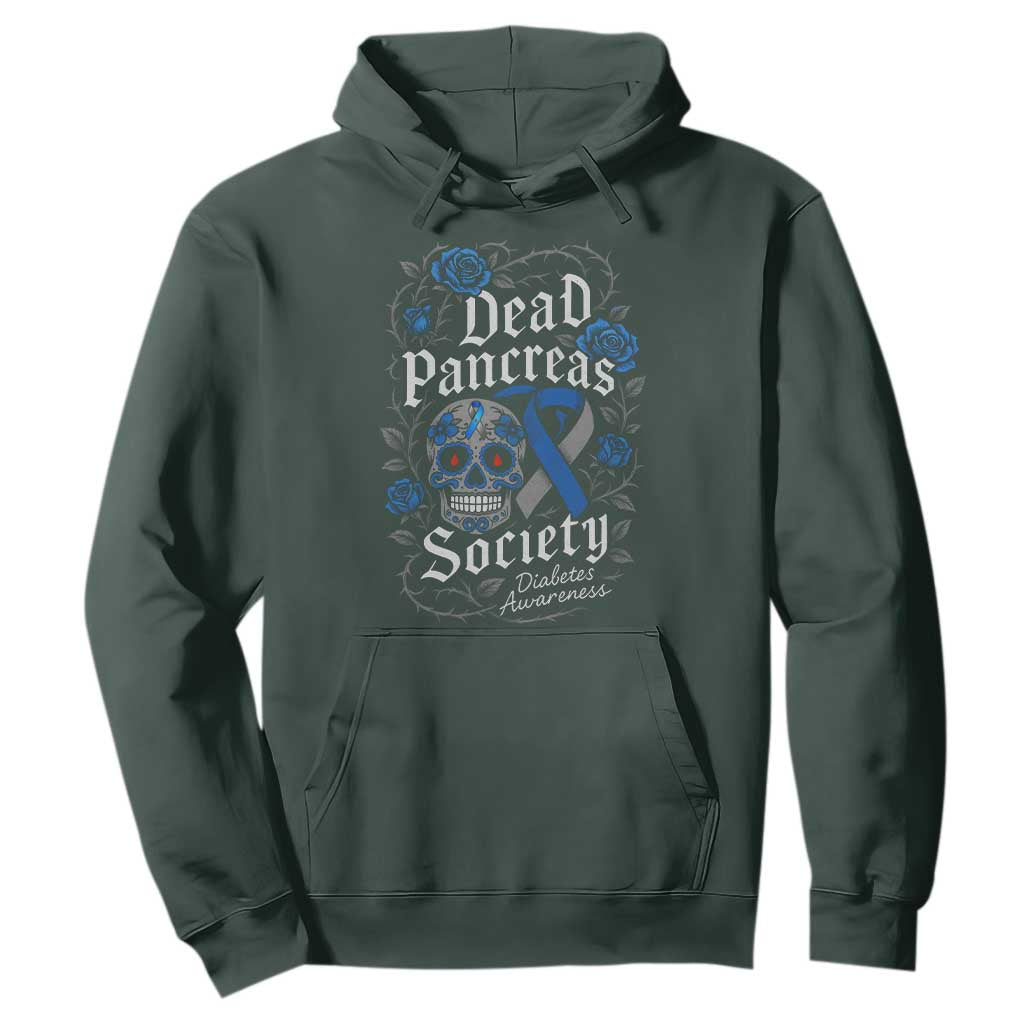 Funny Diabetes Type 1 Support Hoodie Dead Pancreas Society Sugar Skull