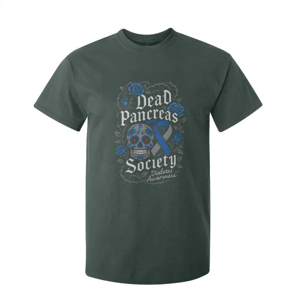 Funny Diabetes Type 1 Support T Shirt For Kid Dead Pancreas Society Sugar Skull