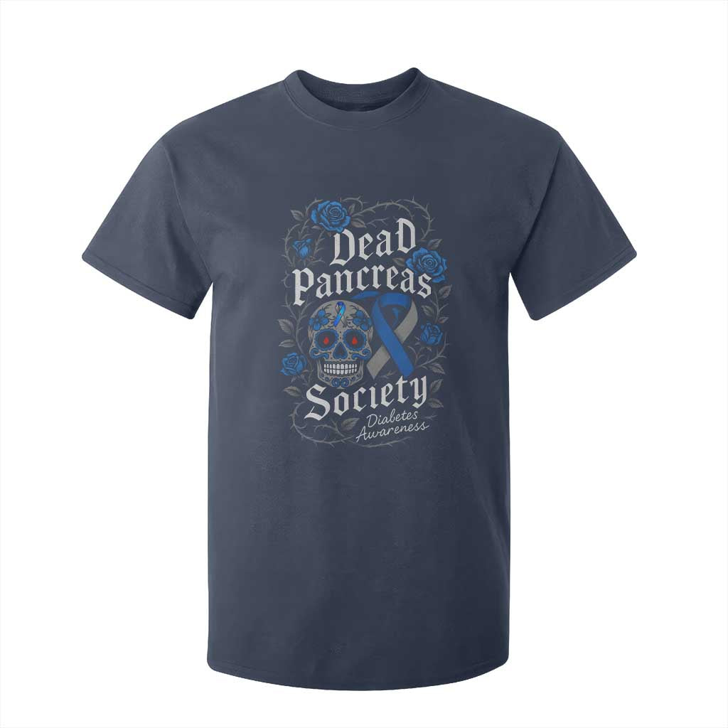 Funny Diabetes Type 1 Support T Shirt For Kid Dead Pancreas Society Sugar Skull