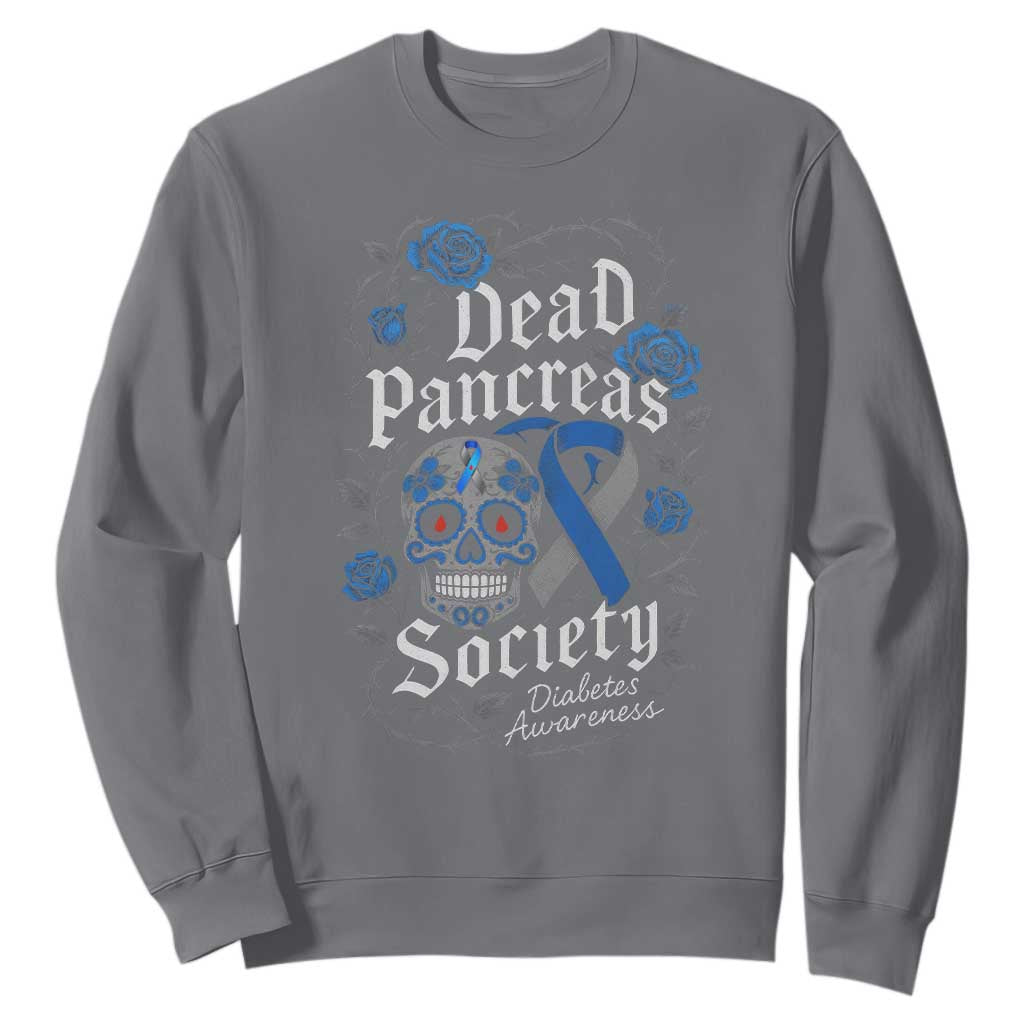 Funny Diabetes Type 1 Support Sweatshirt Dead Pancreas Society Sugar Skull