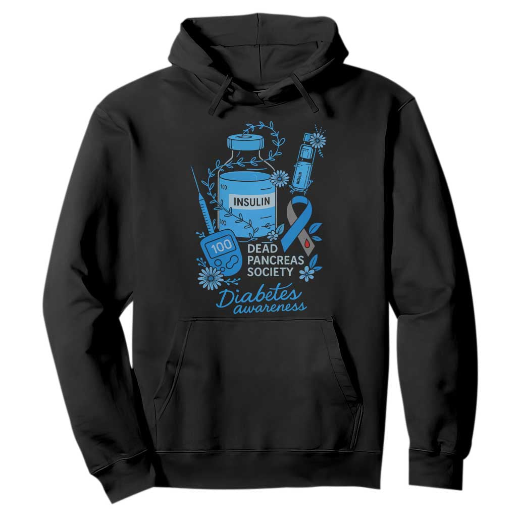 Dead Pancreas Society Hoodie Funny Diabetes Support Insulin T1D Support