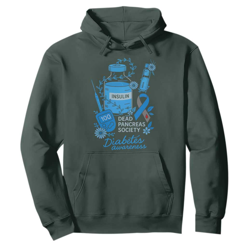 Dead Pancreas Society Hoodie Funny Diabetes Support Insulin T1D Support