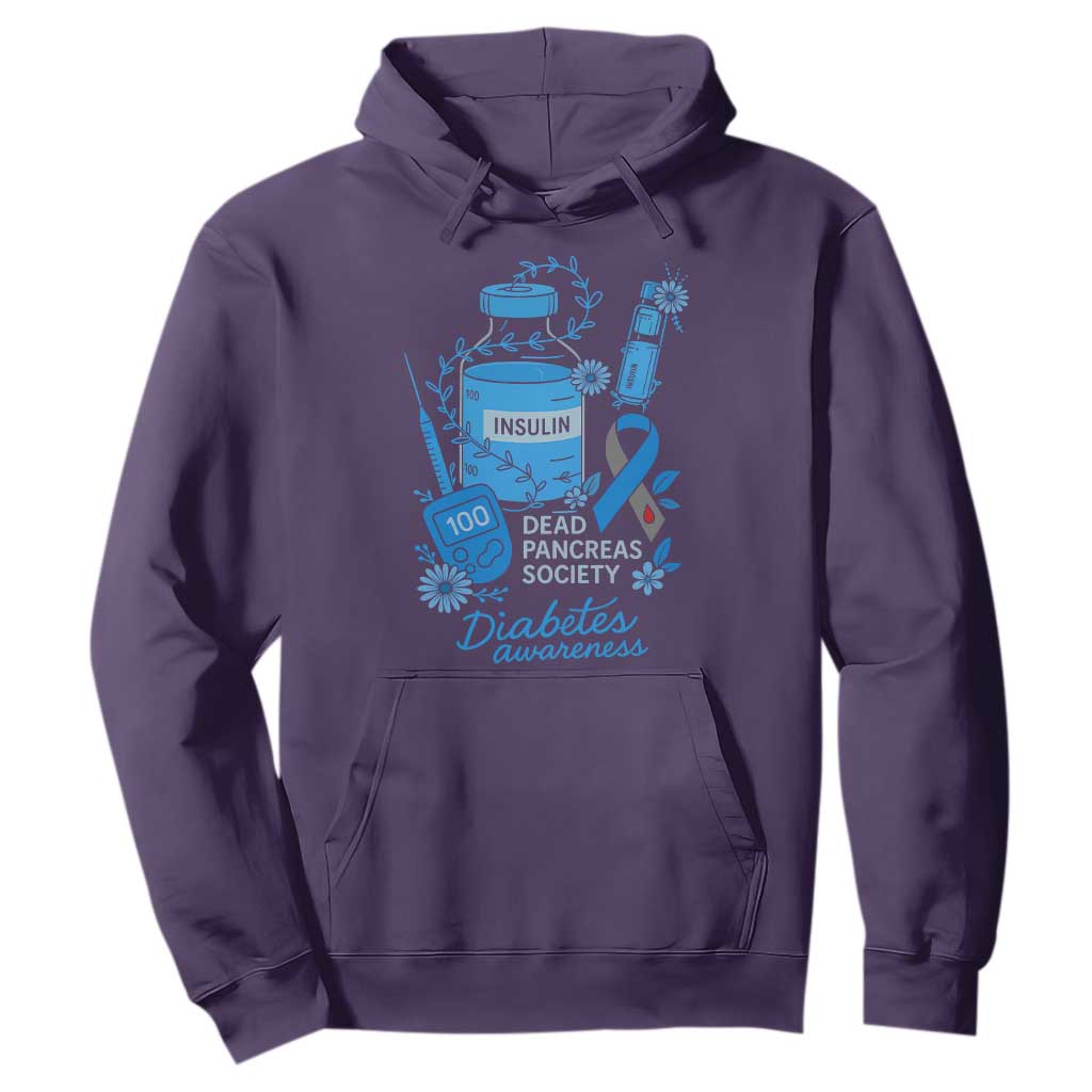 Dead Pancreas Society Hoodie Funny Diabetes Support Insulin T1D Support