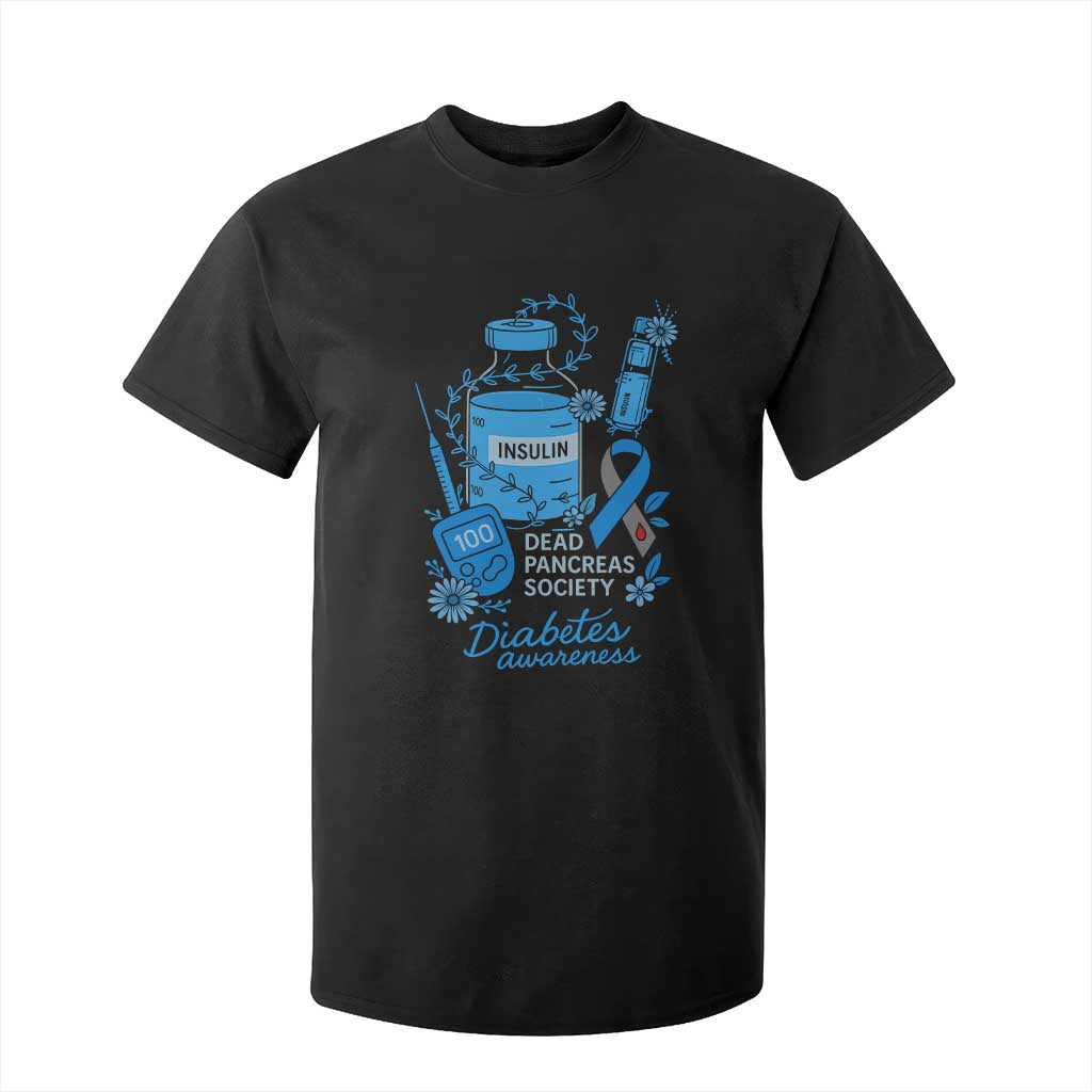 Dead Pancreas Society T Shirt For Kid Funny Diabetes Support Insulin T1D Support