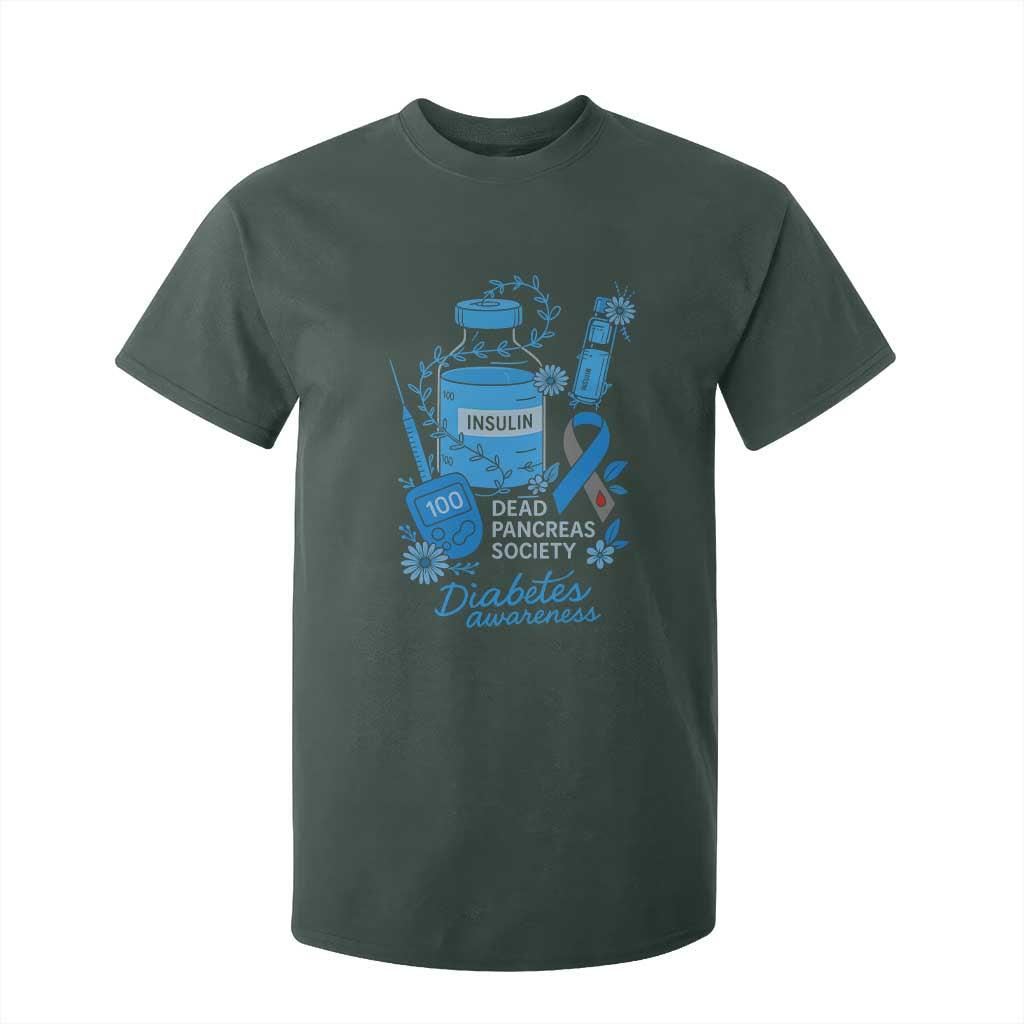 Dead Pancreas Society T Shirt For Kid Funny Diabetes Support Insulin T1D Support