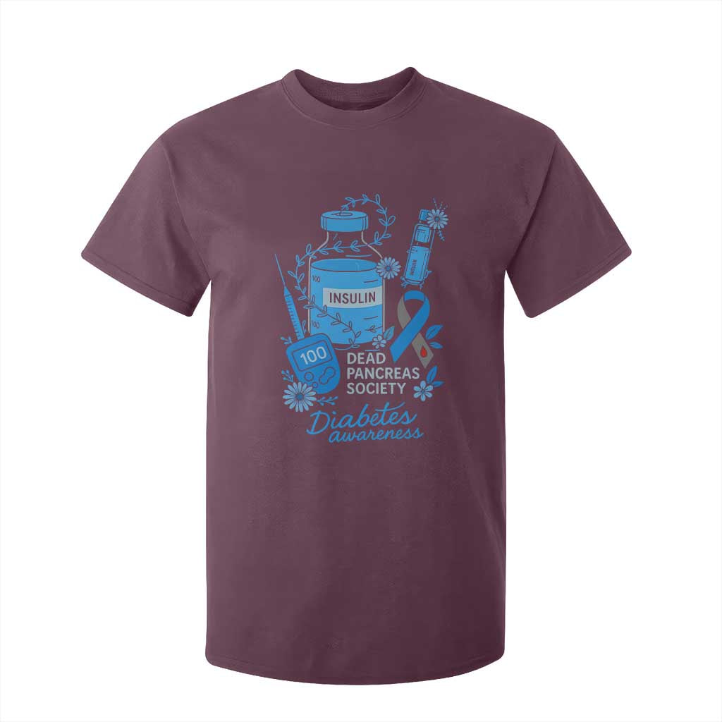 Dead Pancreas Society T Shirt For Kid Funny Diabetes Support Insulin T1D Support