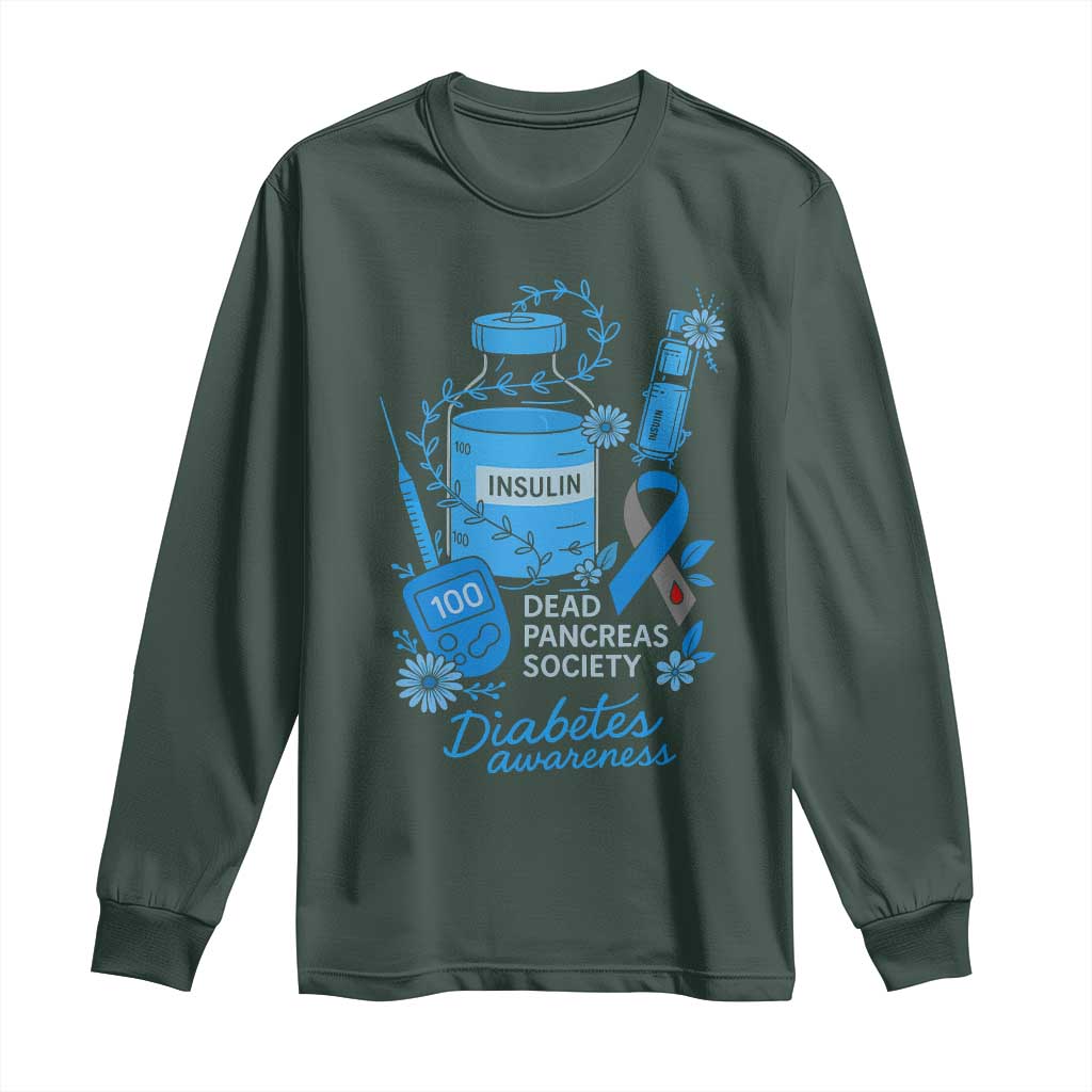 Dead Pancreas Society Long Sleeve Shirt Funny Diabetes Support Insulin T1D Support