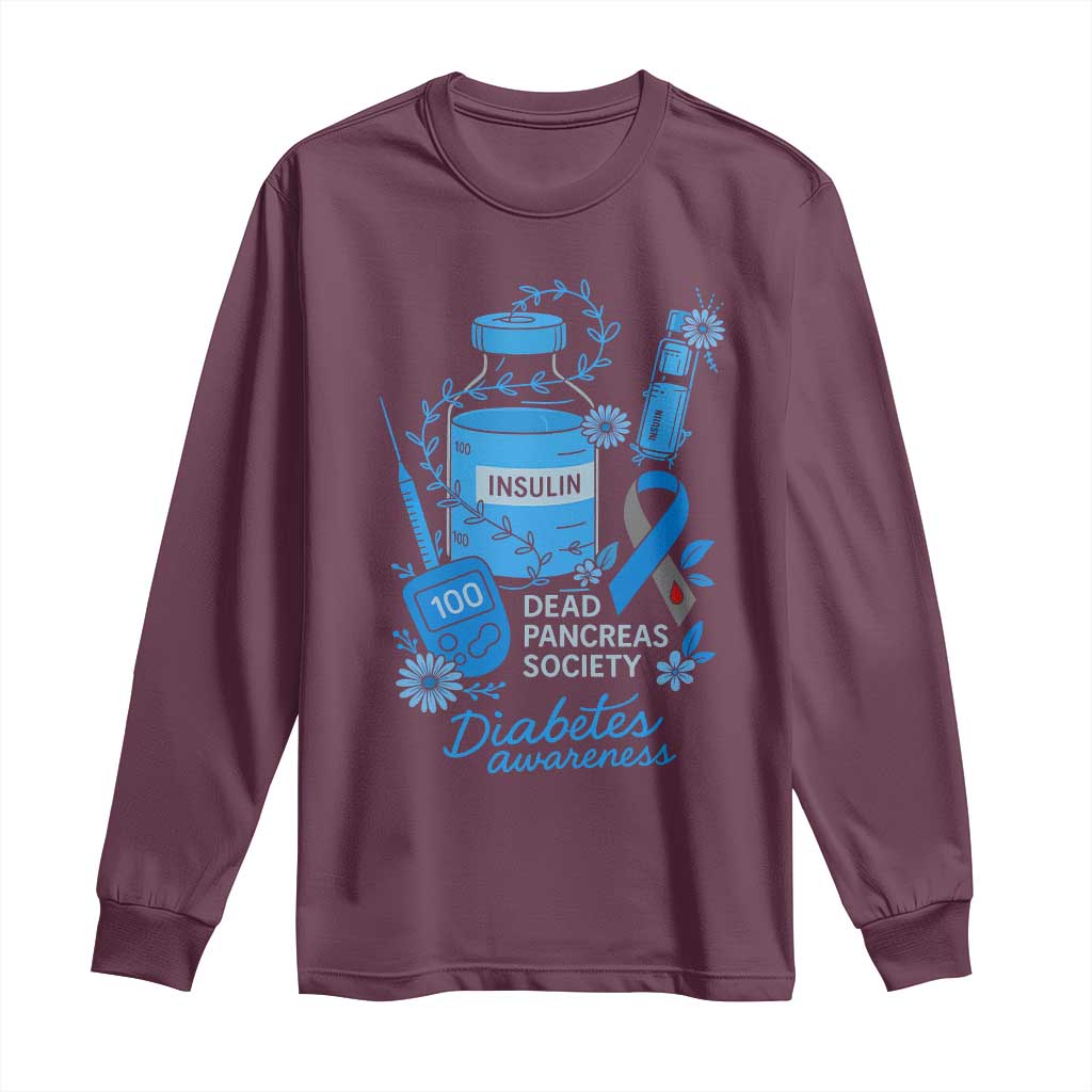 Dead Pancreas Society Long Sleeve Shirt Funny Diabetes Support Insulin T1D Support