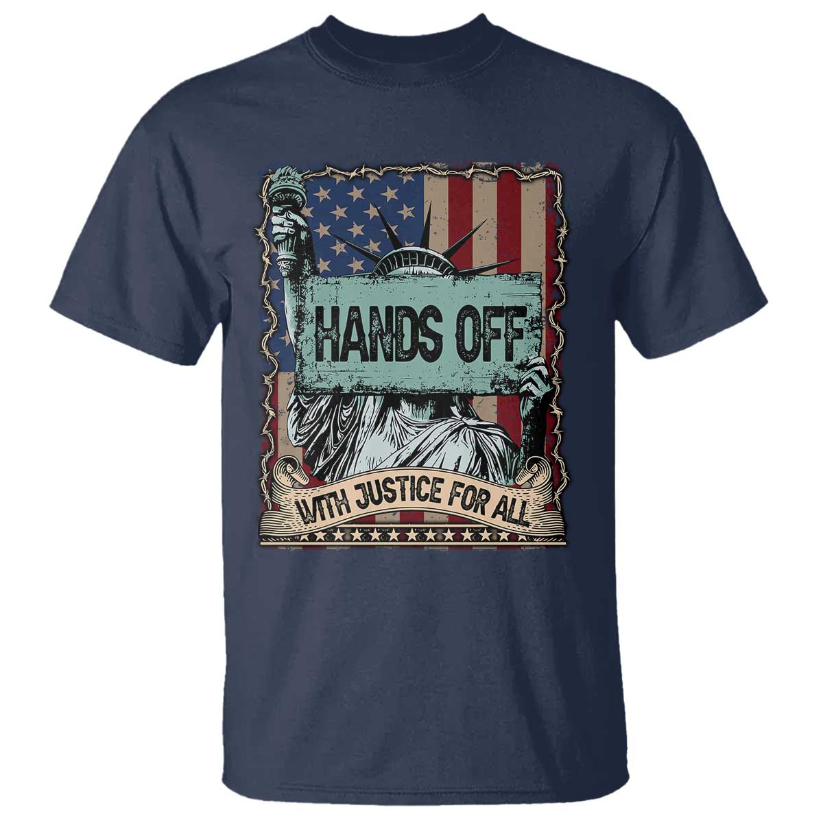 funny-hands-off-with-justice-for-all-t-shirt-statue-of-liberty-american-flag