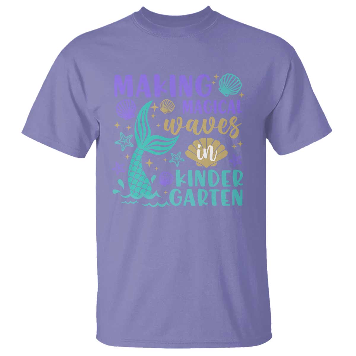 making-magical-waves-in-kindergarten-t-shirt-mythical-mermaid-seashell-starfish