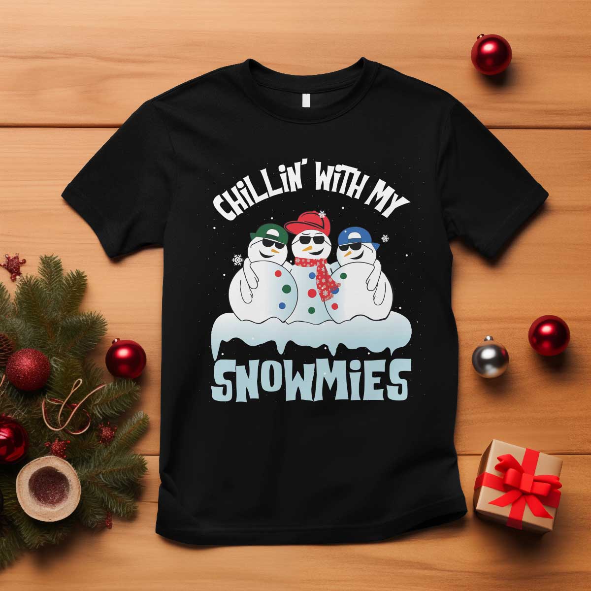 funny-christmas-snowman-t-shirt-chillin-with-my-snowmies-squad