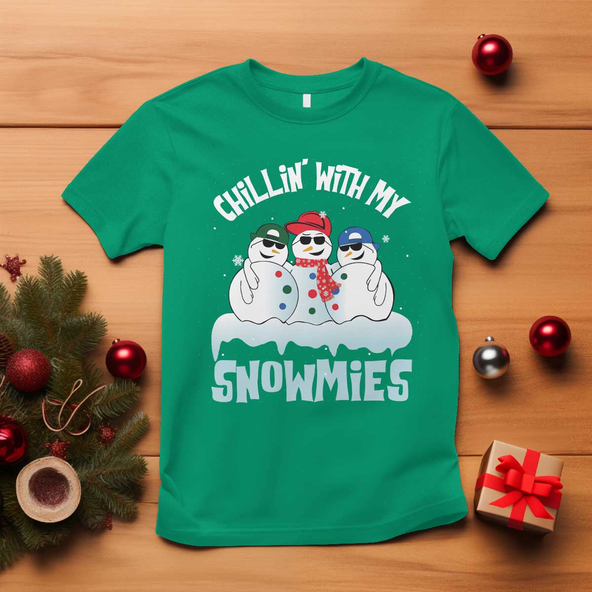 funny-christmas-snowman-t-shirt-chillin-with-my-snowmies-squad