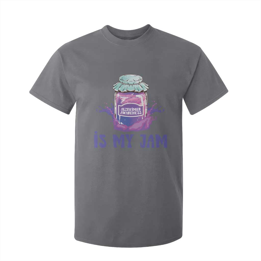 Alzheimer Is My Jam T Shirt For Kid Alzheimer Support Funny Saying Quotes Grape Jar