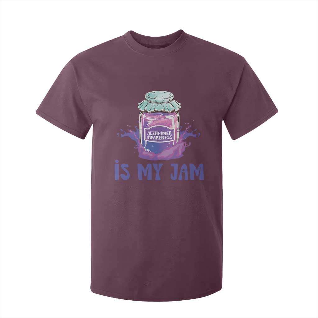 Alzheimer Is My Jam T Shirt For Kid Alzheimer Support Funny Saying Quotes Grape Jar