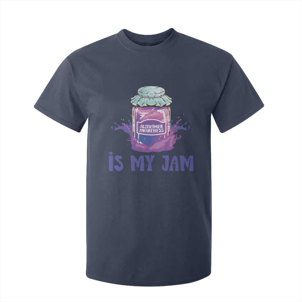 Alzheimer Is My Jam T Shirt For Kid Alzheimer Support Funny Saying Quotes Grape Jar